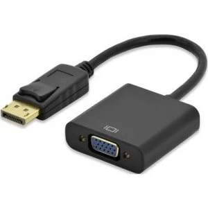Image of ednet DisplayPort / VGA Cable 15.00cm gold plated connectors Black [1x DisplayPort plug - 1x VGA socket]