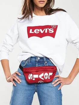 Image of Levis Relaxed Graphic Crew Sweatshirt - White, Better Batwing White Size M Women
