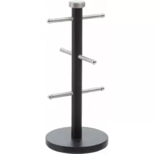 Image of Matt Black and Metal 6 Cup Mug Tree - Premier Housewares