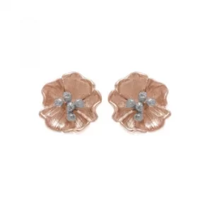 Image of Ladies Olivia Burton Rose Gold Plated Sterling Silver Poppy Stud Earrings