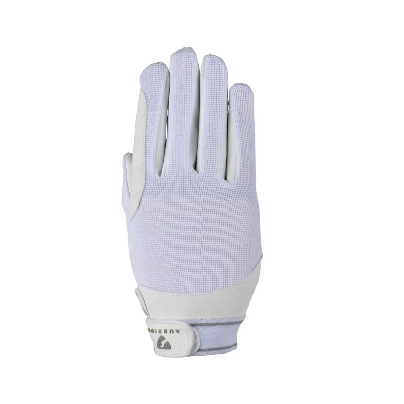 Image of Aubrion Aubrion Mesh Riding Gloves in White Size: Small White S Unisex 5063300552186