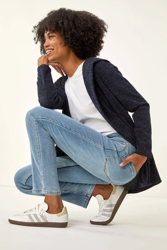 Image of Roman Womens Slim Leg Stretch Mom Jeans in Blue Size: 14 Blue Female 14