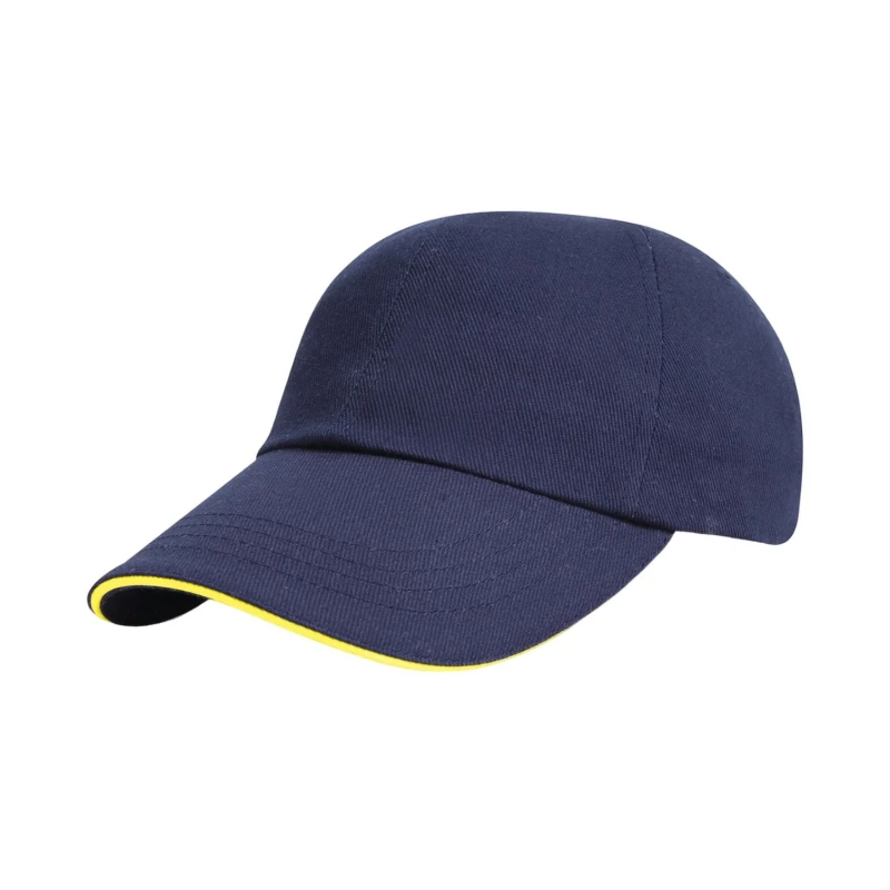 Image of Result Result Men Heavy Brushed Cotton Sandwich Peak Baseball Cap in Mid Navy Mid Navy One Size Male 5063527387530
