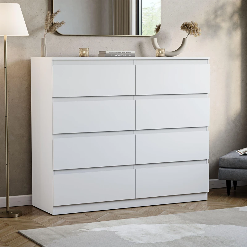 Image of Lassic Vida Designs Denver 8 Drawer Chest White unisex 8 Drawer