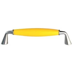 Image of BQ Yellow Matt Chrome Effect Bar Furniture Pull Handle Pack of 1