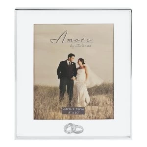 Image of Amore Silver Plated Wedding Photo Frame 8x10