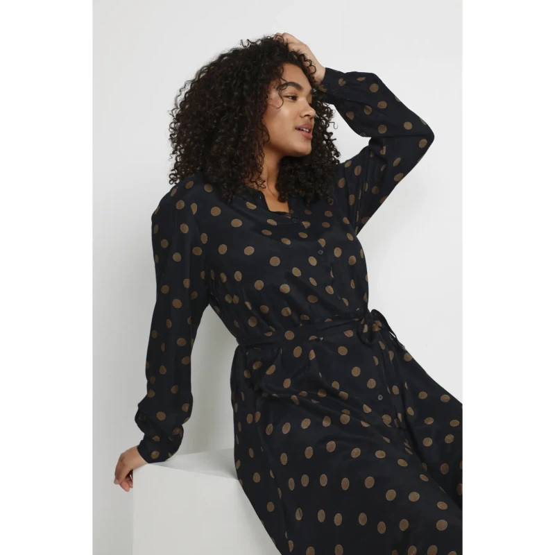 Image of KAFFE Curve Womens shirt dress KAFFE Curve Olivia Noir Female 54