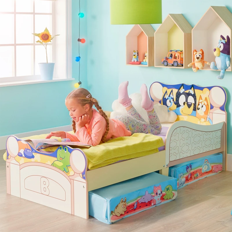 Image of Bluey Bluey Family Toddler Bed with Storage Beds TODDLER Multi 42954199000