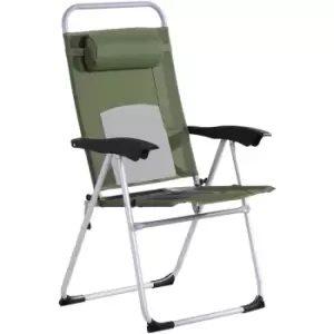 Image of Outdoor Garden Folding Chair Armchair Reclining Seat w/Pillow Green - Green - Outsunny