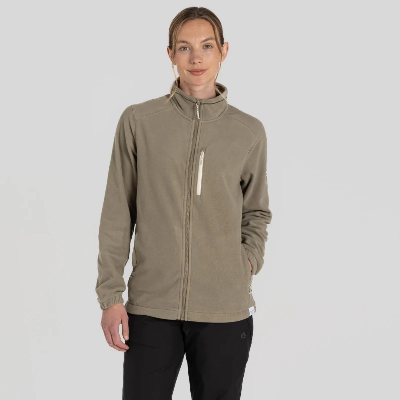 Image of Craghoppers Womens Miska Plus Lightweight Insulating Fleece Jacket in Light Khaki Size: 12 Light Khaki Female 12