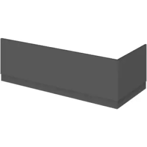 Image of Atheana Gloss Grey 800mm End Bath Panel with Plinth - OFF972 - Grey - Nuie