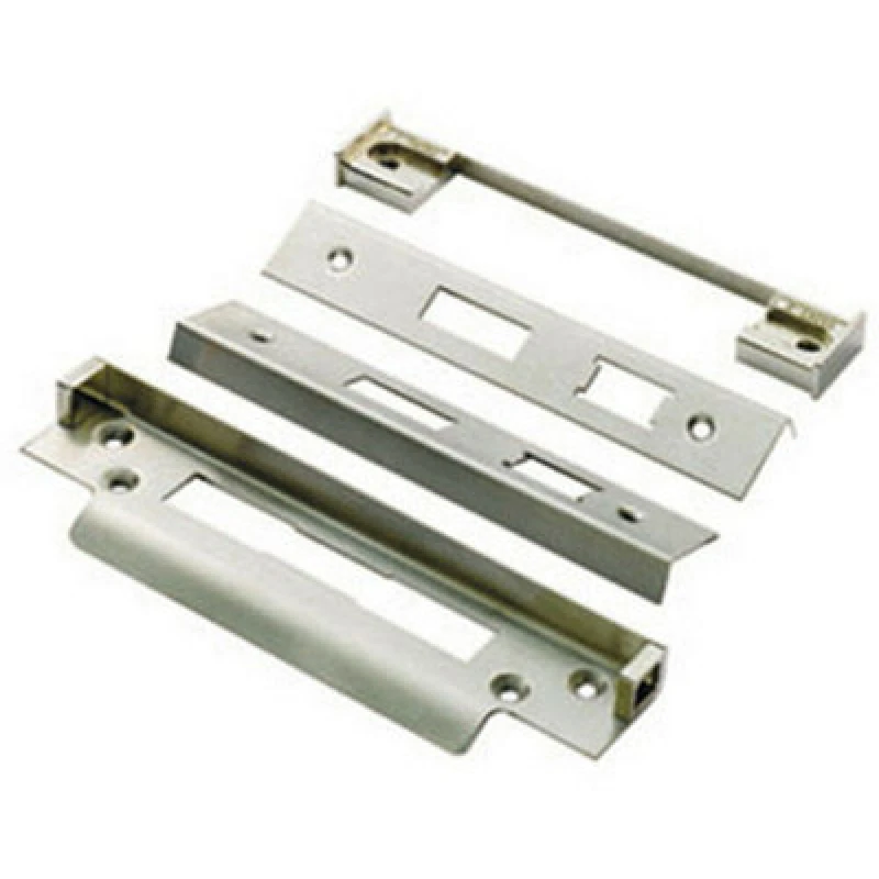 Image of Loops Rebate Kit for BS Lever Sash Locks For Double Doors 13mm Satin Steel Metallics unisex