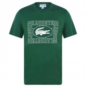 Image of Lacoste Box Word T Shirt - Verte