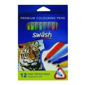 Image of Swash KOMFIGRIP Colouring Pen Fine Tip Assorted Pack of 12 TW12F