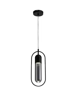 Image of Ceiling Pendant, 1 x 7W LED, 4000K, 790lm, Black, Smoked