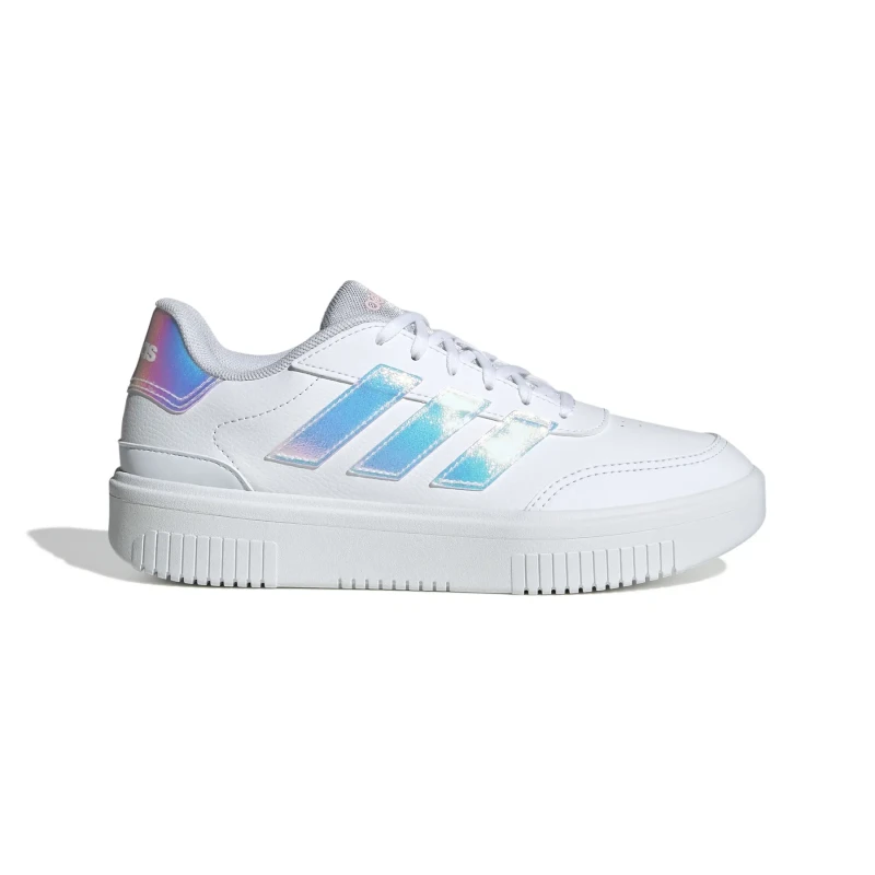 Image of Adidas SPORTSWEAR Courtblock Bold Trainers White Pink/Iridescent Women 36 (3.5);37.3 (4);38 (5);39.3 (5.5 to 6);40 (6.5);41.3 (7)
