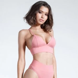 Image of Firetrap Blackseal Long Line Bikini Top - Pink Blush