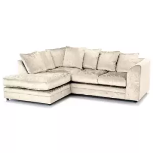 Image of Canolo Luxury LHF Corner Chaise Crush Velvet Sofa Mink