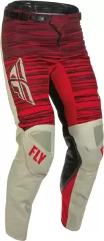 Image of Fly Racing Kinetic Wave Motocross Pants, grey-red, Size 38, grey-red, Size 38