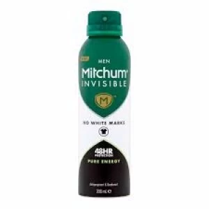 Image of Mitchum Invisible Pure Energy Aerosol Deodorant For Him 200ml