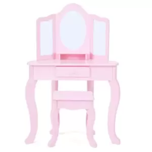 Image of Fantasy Fields by Teamson Kids Lady Alessandra Corner Vanity and Stool Set, Pink