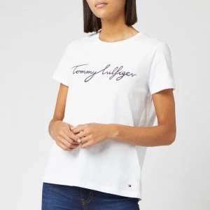 Image of Tommy Hilfiger Womens Heritage Crewneck Graphic T-Shirt - Classic White - S