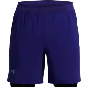 Image of Under Armour UA Launch Run 2-in-1 Shorts - Blue