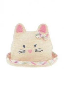 Image of Monsoon Baby Girls Organic Mollie Moo Bunny Bowler Hat - Natural