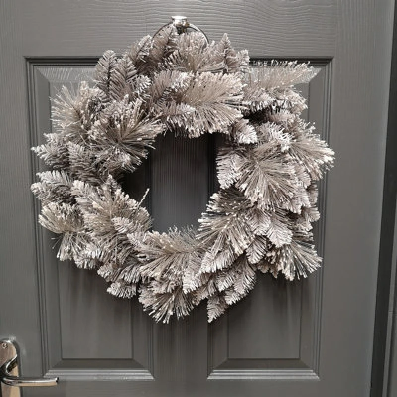 Image of Samuel Alexander 50cm Premier Christmas Snow Fir Door Wreath White