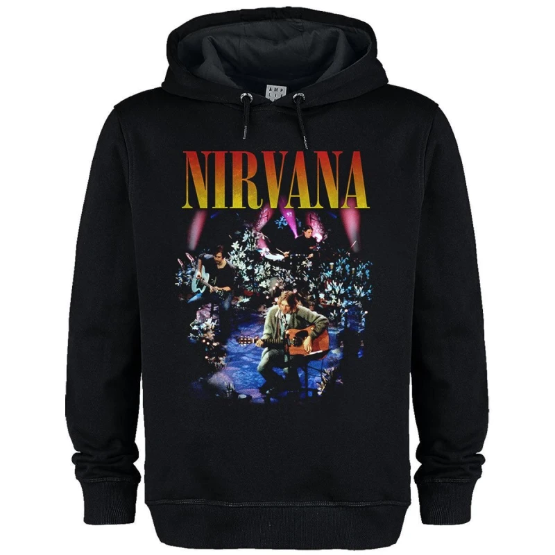 Image of Amplified Amplified Men Live In New York Nirvana Hoodie in Black Size: X-Small Black XS Male 5063574394215