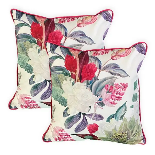 Image of Streetwize Pair of Bouquet Scatter Cushions With Trimming - Multi M