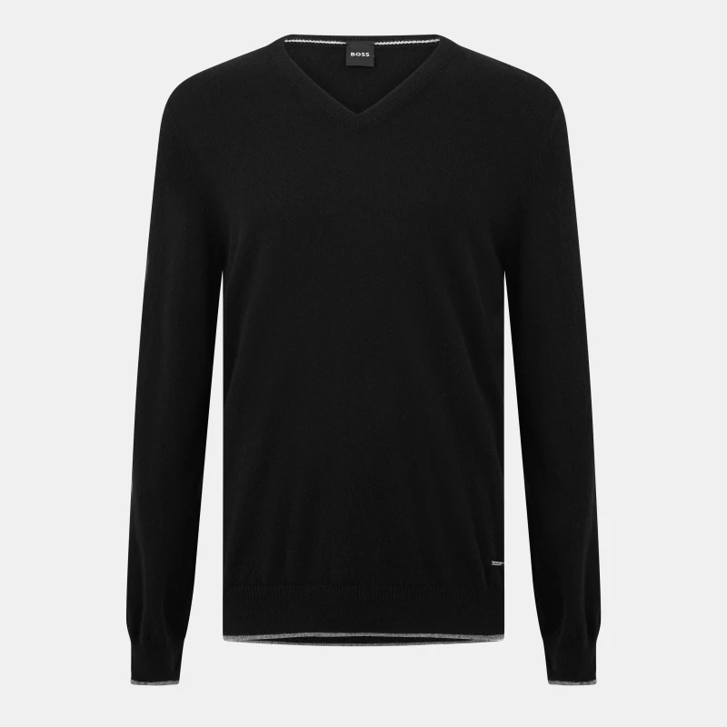 Image of Boss Mens T-Ettore Knitwear Jumper Black male M