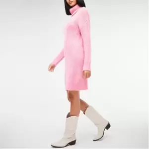 Image of Missguided Roll Neck Knit Midi Dress - Pink