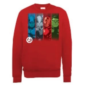 Image of Marvel Avengers Assemble Team Poses Sweatshirt - Red - M