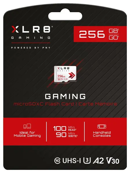 Image of PNY XLR8 Gaming 100MBs MicroSDXC Memory Card - 256GB