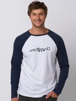 Image of Animal Long Sleeve Retro Action Graphic T-Shirt - Indigo Blue