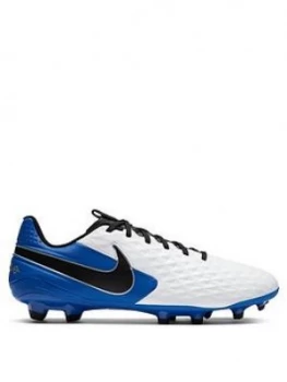 Image of Nike Mens Tiempo 8 Academy Firm Ground Football Boot, White/Blue, Size 9, Men