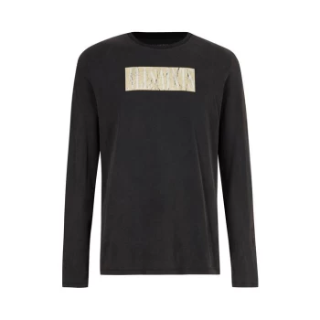 Image of AllSaints Integers Long Sleeve Crew - Jet Black