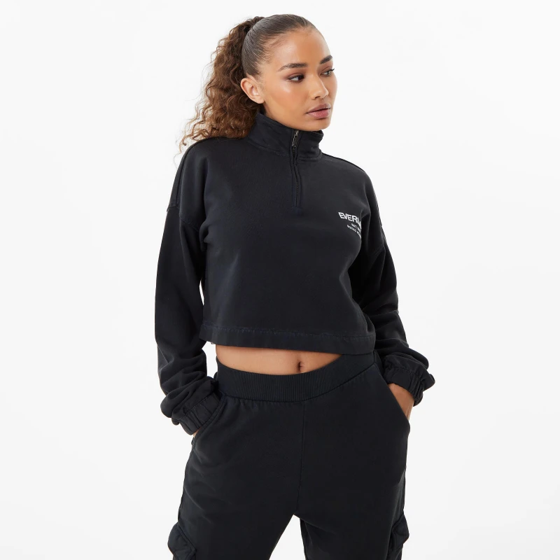 Image of Everlast Crop Zip Up Womens - Black 8