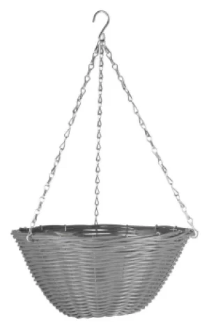 Image of Smart Garden 14Slate Faux Rattan Hanging Basket