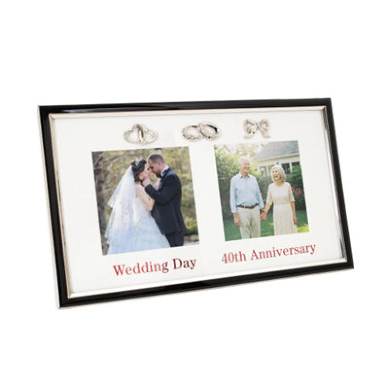 Image of Happy Homewares 40Th Anniversary & Wedding Frame With Silver & Black Icons