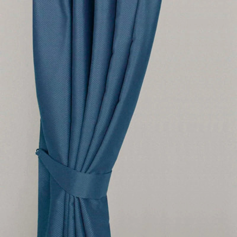 Image of Homescapes Herringbone Curtain Tie Back Pair Navy