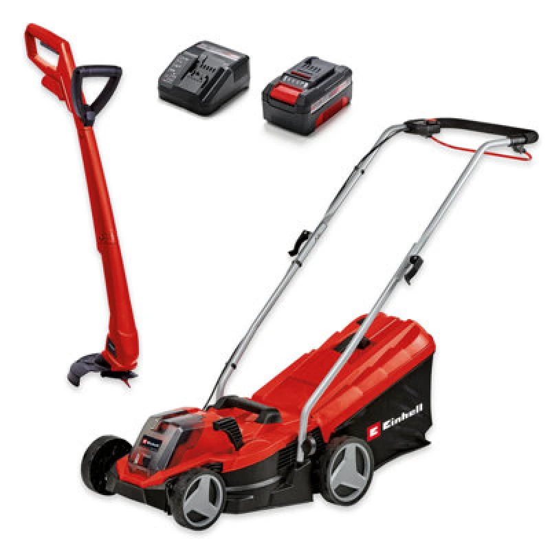 Image of Einhell Cordless Garden Set 33Cm Lawnmower 24Cm Strimmer 18V Power X-Change Ge-Cm 18/33 Gc-Ct 18/24