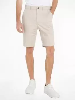Image of Calvin Klein Satin-stretch Slim Short, Beige, Size 36, Men