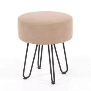Image of Core Products Sand Fabric Round Stool With Black Metal Legs