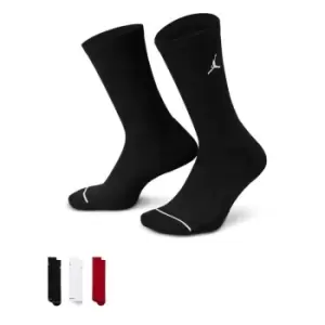 Image of Jordan U J Everyday Cush Poly Crew Socks (3 Pairs), Multi-Color, Unisex, Socks, DX9632-902