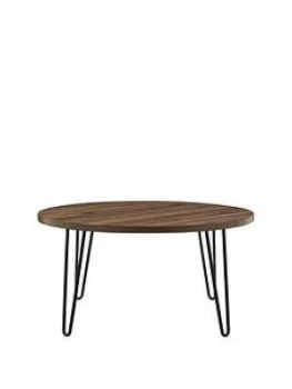 Image of Owen Round Coffee Table - Walnut Effect