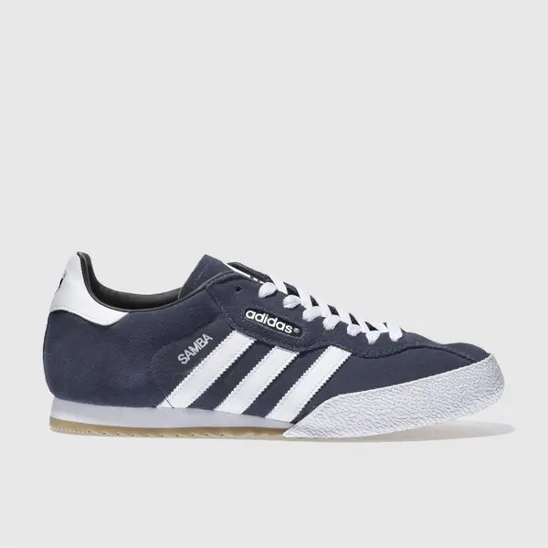 Image of adidas samba super suede trainers in navy & white Navy and White UK 12 (EU 47?)