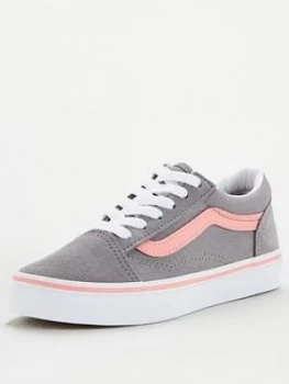 Image of Vans Childrens Old Skool - Grey Pink