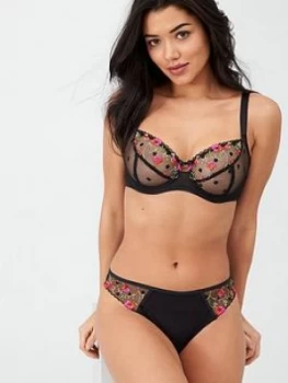 Image of Freya Awakening Floral Plunge Bra - Black